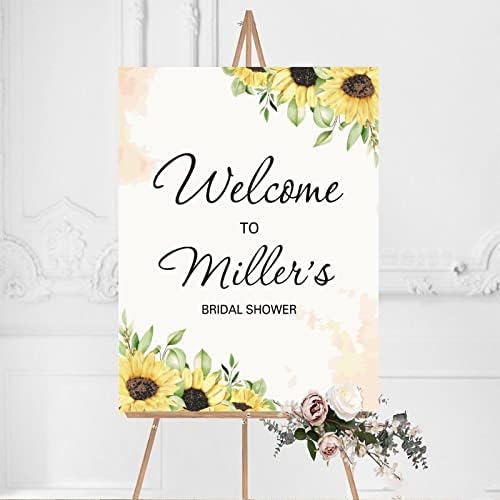 Alioyoit Personalized Watercolor Floral Wedding Welcome Sign