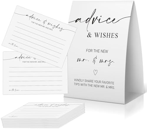 Advice and Wishes for Mr and Mrs Wedding Cards Set 30 Guests