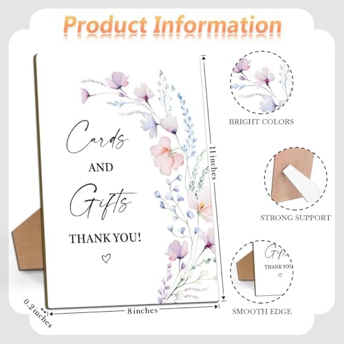 Boho Floral Decorative Sign with Stand 8x11 inch