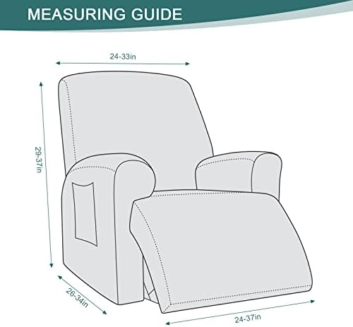 Ruaozz Recliner Sofa Cover with Pockets and Elastic Bottom