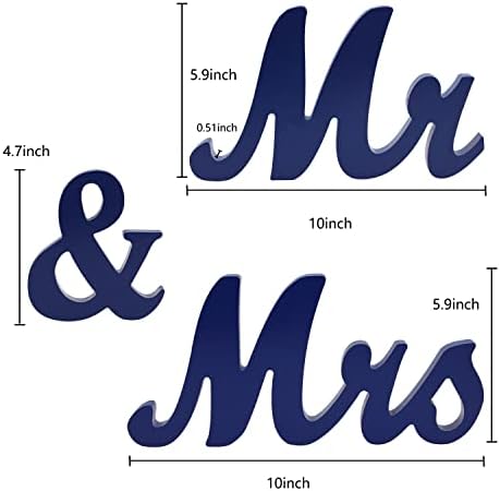 Mr Mrs Wooden Letters Wedding Table Decor Dark Blue