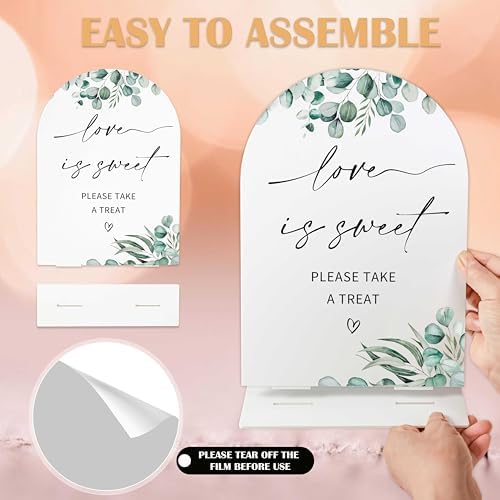 Greenery Love is Sweet Wedding Sign with Holder