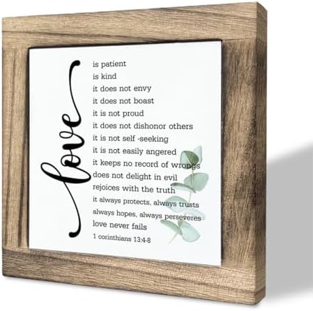 Gkwa Bible Verse Corinthians 134-8 Wooden Box Sign