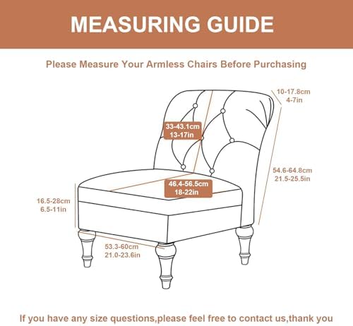 Eco-Ancheng Armless Chair Slipcover for Living Room and Hotel