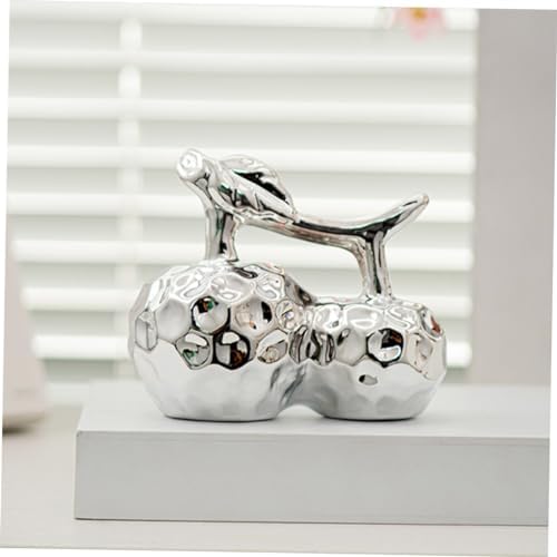 Happyyami Ceramic Cherry Statue Artificial Fruit Decor