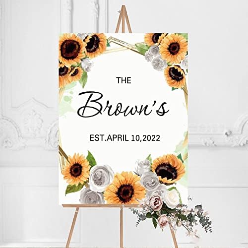 Alioyoit Wedding Welcome Sign Sunflowers 12x16 Inch