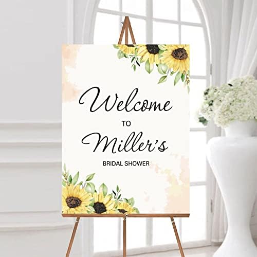 Alioyoit Personalized Watercolor Floral Wedding Welcome Sign