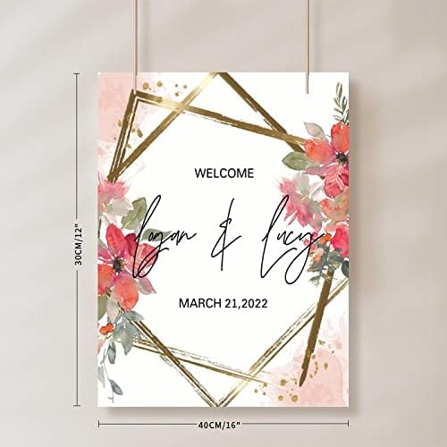Alioyoit Wooden Wedding Welcome Sign 12x16 Inch 1
