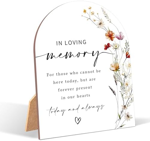 Wildflower In Loving Memory Wedding Sign With Stand