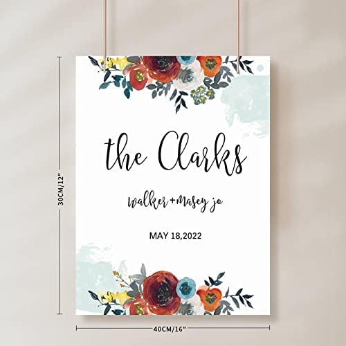 Personalized Wedding Welcome Sign Elegant Wood 12x16 Inch