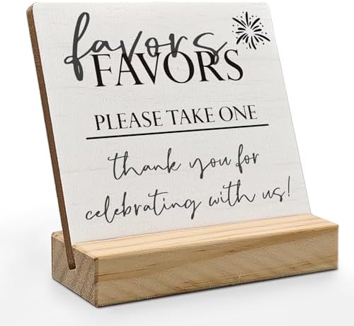 ANIANG Take One Sign Wooden Plaque with Stand