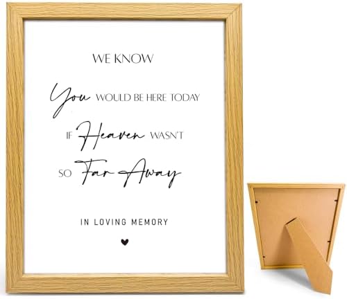 Wedding Memorial Sign with Wood Frame 8x10 Inch