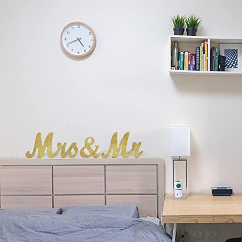 Golden Mr Mrs Wooden Letters Wedding Decoration