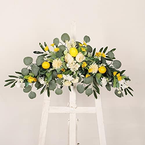 Artificial Lemon Flower Swag 275 Inch Decorative Wreath