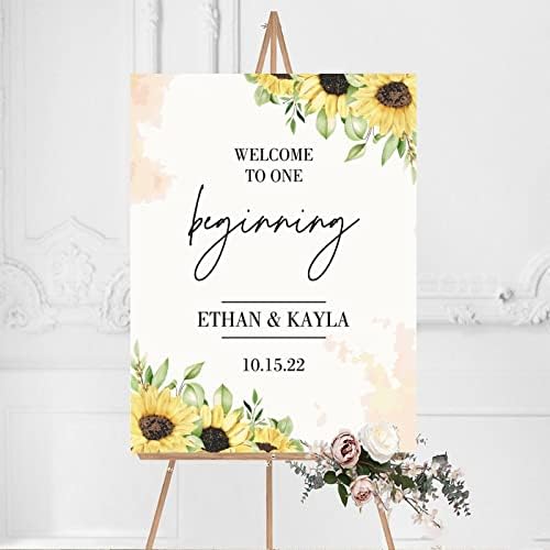 Alioyoit Personalized Wood Wedding Welcome Sign