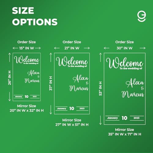 EGD Custom Wedding Mirror Welcome Sign