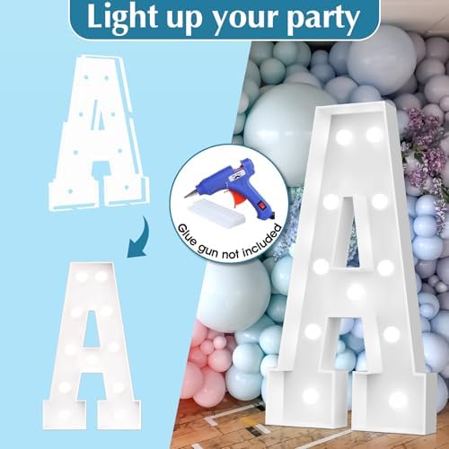 Ledio 4FT Light Up Letters A for Party Decorations