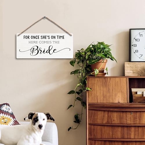 Here Comes the Bride Wood Sign for Wedding 12x6