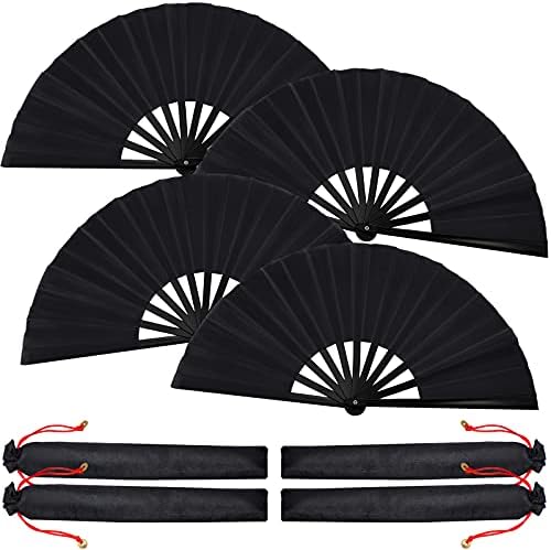Blulu 4 Pcs 13 Inch Folding Dance Fans