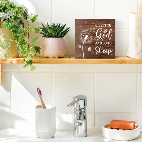 Give It To God And Go To Sleep Wooden Box Sign