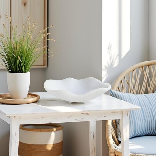 ARTRHYT Large Decorative Bowl with Scallop Pedestal