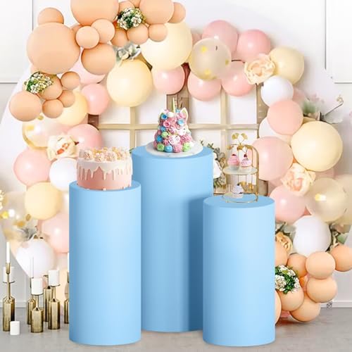 MODFUNS Baby Blue Spandex Cylinder Cover Set of 3