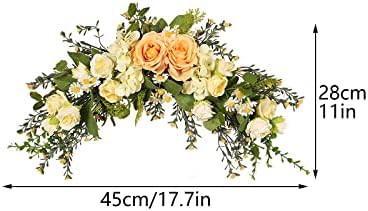 MOTUZP Artificial Rose Flower Swag 177In Arch Decor