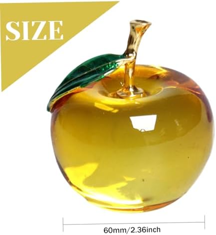 Yellow Glass Apple-Shaped Crystal Fruit Ornament