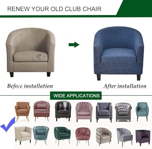 CRFATOP Club Chair Slipcover Printed Spandex Cover for Living Room