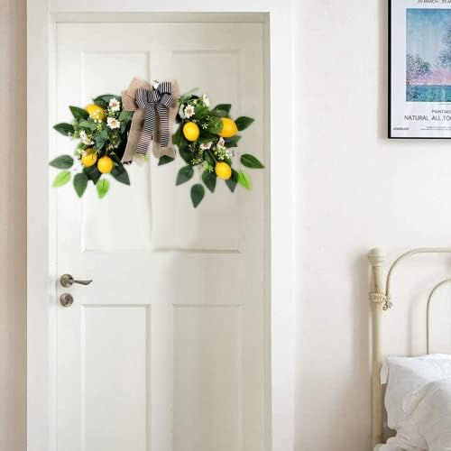 MANMAOHE Artificial Lemon Flower Swag 22In Wreath