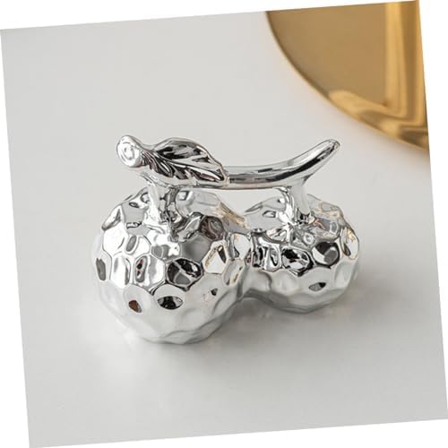 Happyyami Ceramic Cherry Statue Artificial Fruit Decor