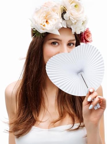 Blulu 60 Pack Decorative Folding Fans Wedding Party Favor