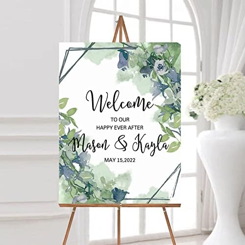 Alioyoit Customizable Wedding Welcome Sign 12x16 Inch