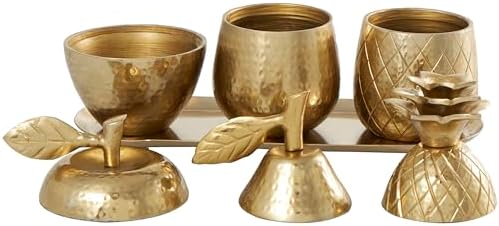 Deco 79 Gold Aluminum Decorative Jars Set