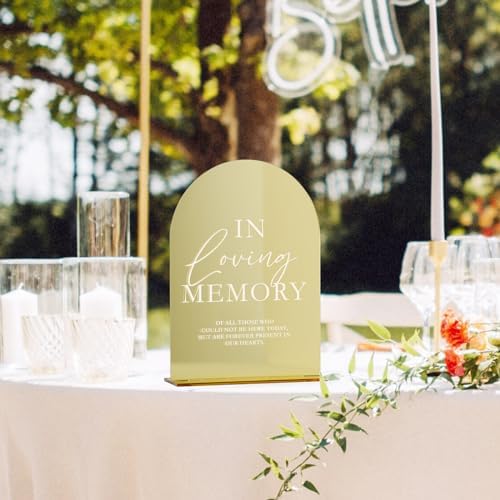 JINMURY Gold Mirror Wedding Memory Sign with Stand