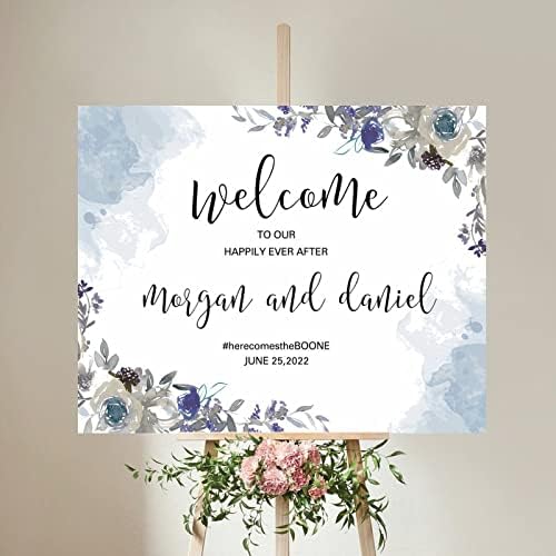 Alioyoit Elegant Rustic Wooden Wedding Welcome Sign