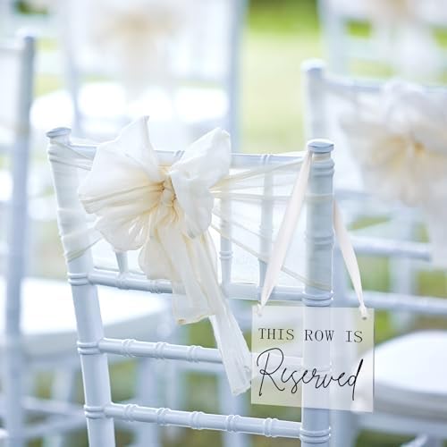 Yousoontic 12 Pack Reserved Chair Signs with Ribbon