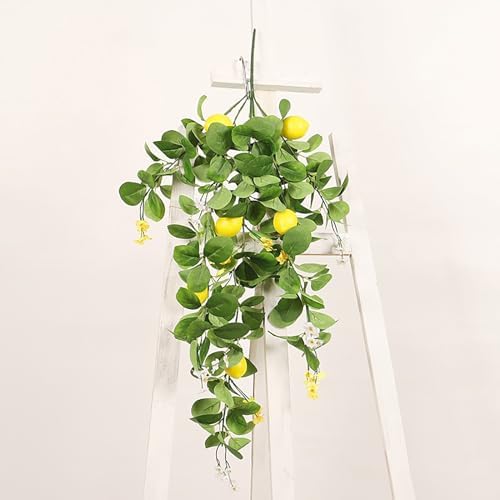Artificial Lemon Teardrop Wreath for Front Door Decor