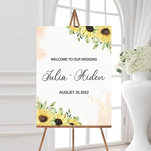 Customizable Luxury Wood Wedding Welcome Sign 12x16 Inch 1