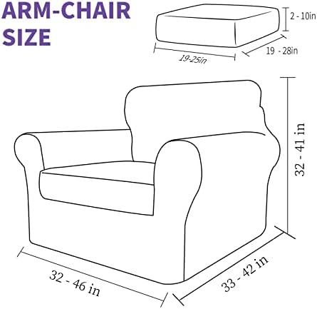 2 Piece Chair Covers for Living Room with Arms