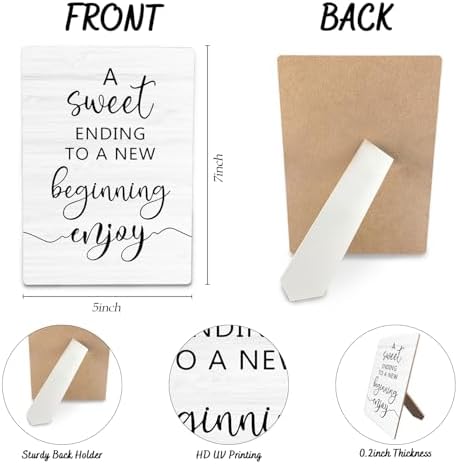 A Sweet Ending to a New Beginning Sign 5x7 inch