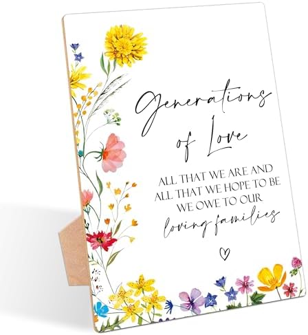 Generations Of Love Sign - Wedding Decor with Stand