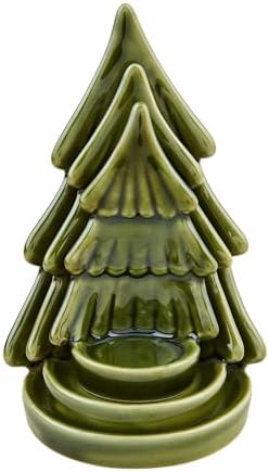 Mud Pie Tree Xmas Votive Holders Set Green