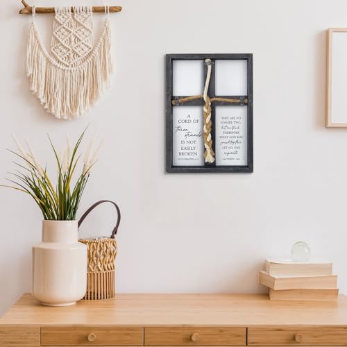 Three Strands Wedding Unity Wall Cross Decor Black