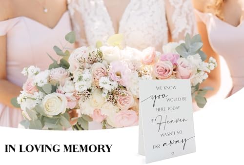 In Loving Memory Wedding Sign 8x11 Inch with Stand
