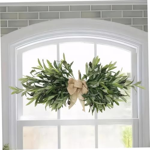 24 inch Artificial Olive Wreath with Green Leaves and Fruit