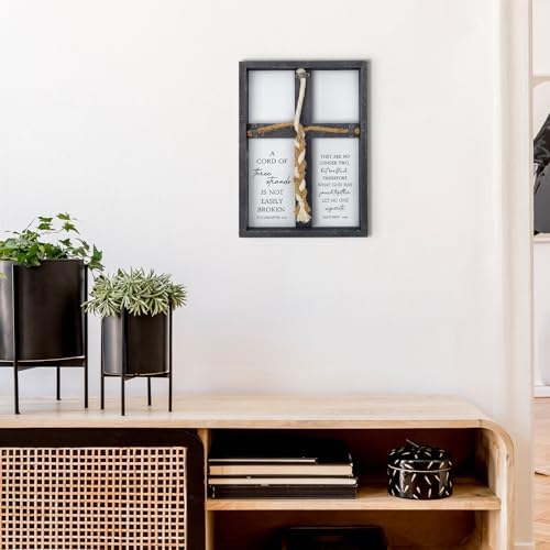 Three Strands Wedding Unity Wall Cross Decor Black