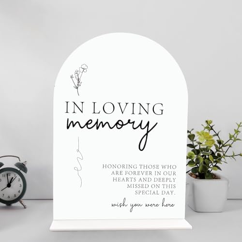 In Loving Memory Wedding Sign Acrylic Stand 65 x 9 Inch