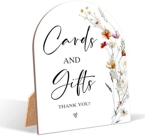 Wildflower Wedding Sign with Stand for Reception Decor