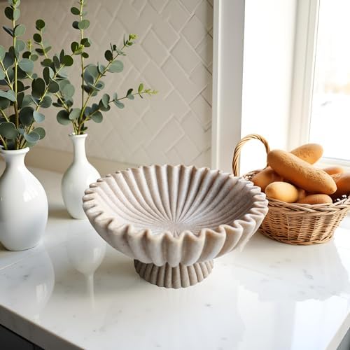 10 Inch Scalloped Decorative Bowl with Base